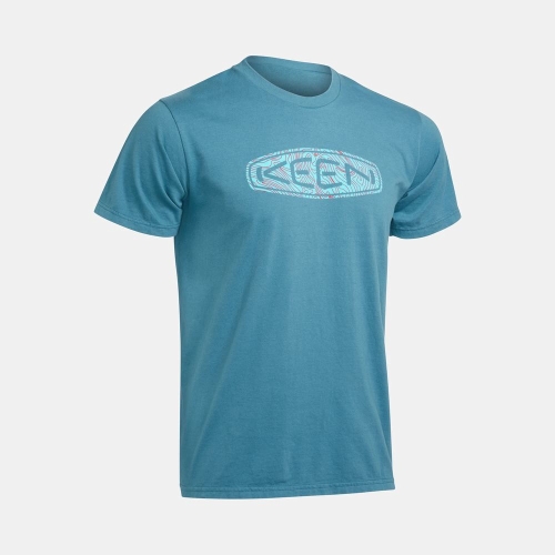 Keen Vêtements En Ligne | T-Shirts Keen Topo Logo Homme Bleu (FRG593408)